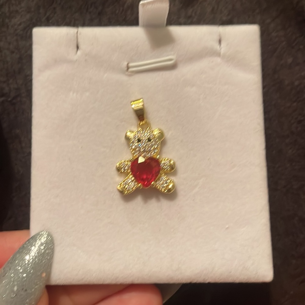 Crystal teddy bear, gold plated